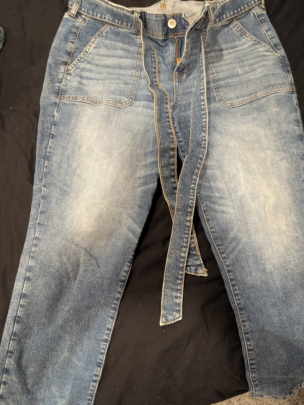 torrid Light Blue Washed Relaxed Ankle Jeans with Self-Tie